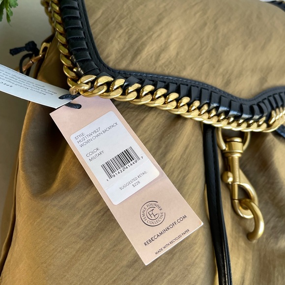Rebecca Minkoff Woven Chain Backpack New with tags $228 nice backpack casual - Picture 6 of 12